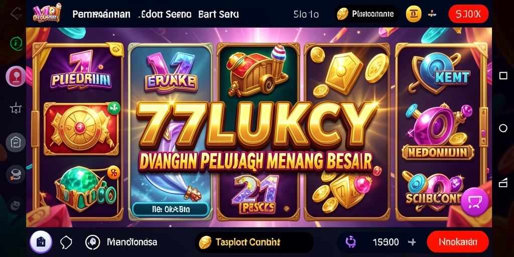 Tampilan gameplay menarik dari 777LUKCY yang penuh dengan warna.