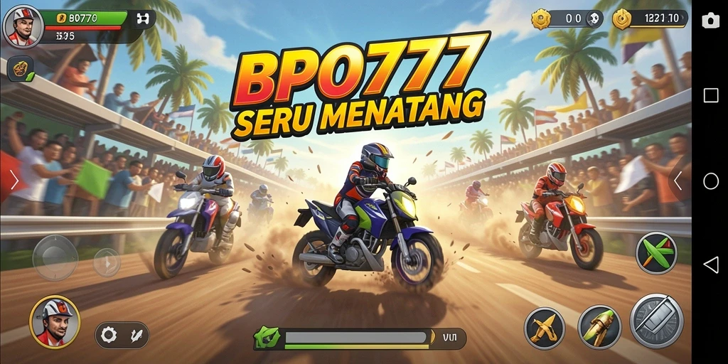 Gameplay mendebarkan dalam balapan kendaraan cepat.