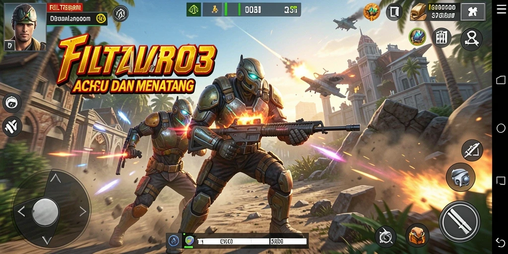 Screenshot menunjukkan karakter bertarung melawan musuh dalam gameplay penuh aksi.