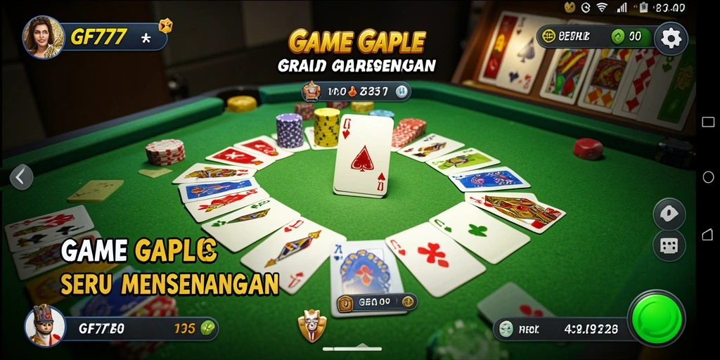 Screenshot menunjukkan gameplay Gaple yang seru dan interaktif.