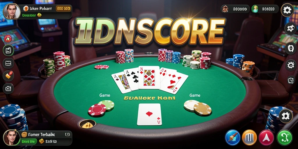 Tampilan menarik gameplay poker dengan fitur interaktif.