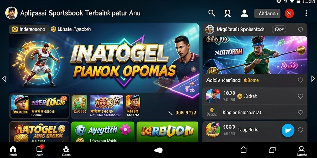 Tampilan gameplay menarik dari aplikasi INATOGEL yang menampilkan taruhan olahraga.