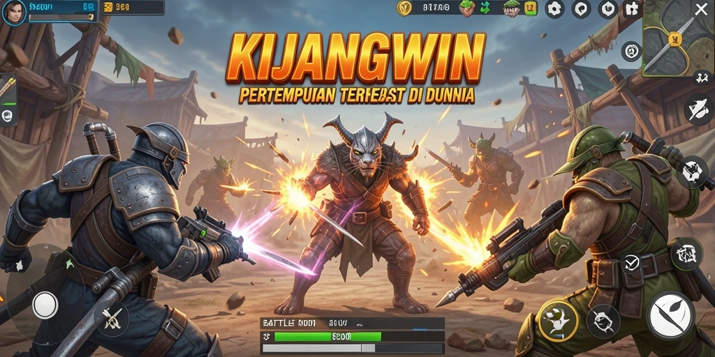 Screenshot KIJANGWIN menampilkan aksi intens dalam pertempuran Battle Royale.
