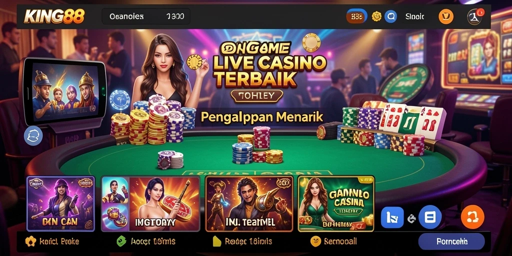 Tampilan menarik dari permainan Live Casino di KING88.