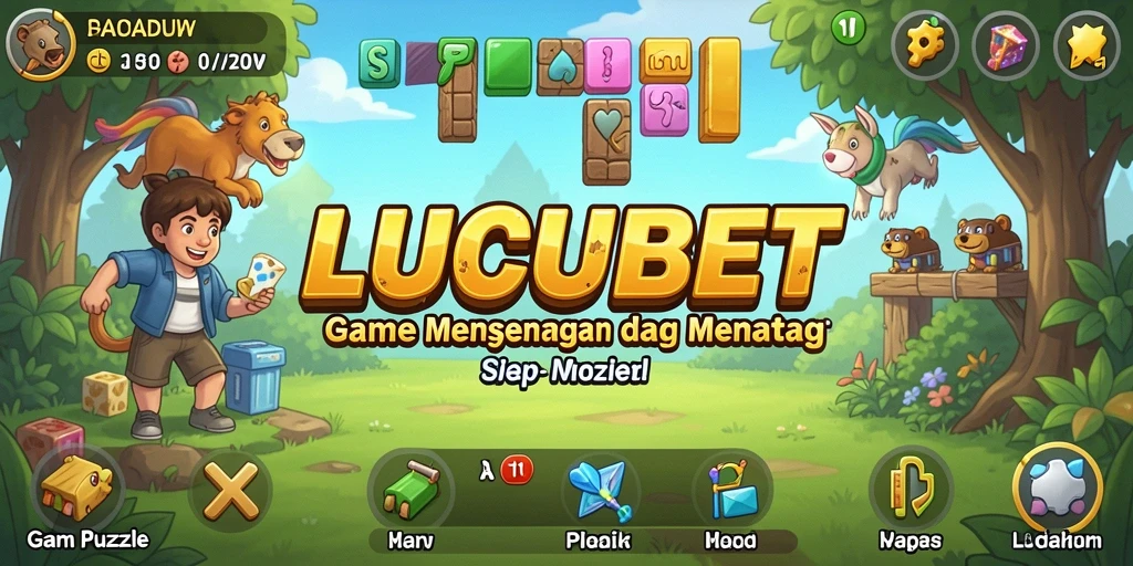 Screenshot utama LUCUBET menampilkan gameplay yang menarik dan penuh warna.