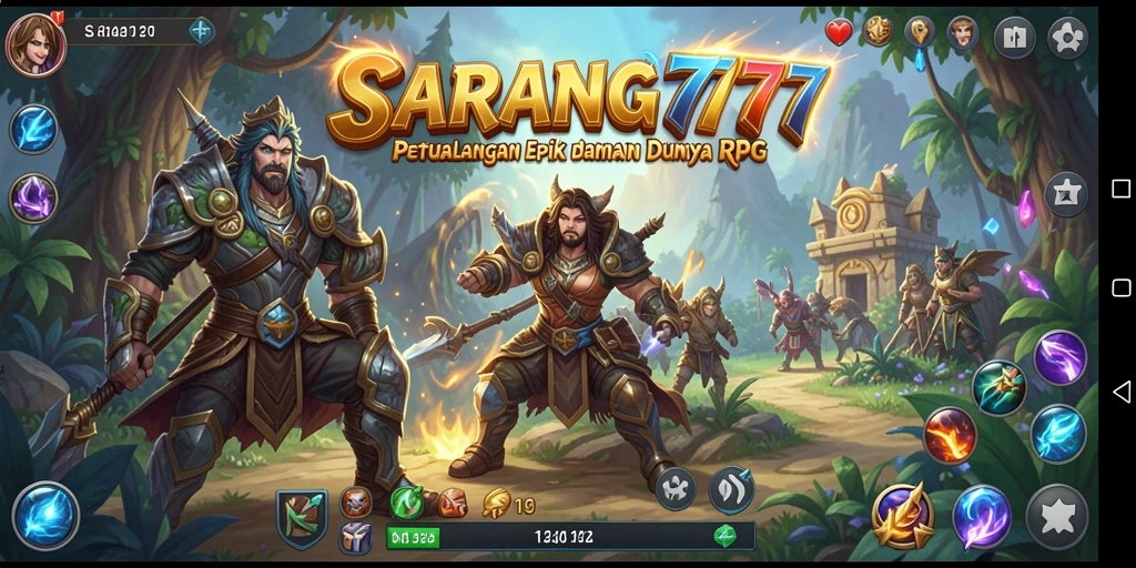 Screenshot SARANG777 menunjukkan aksi pertempuran epik dalam dunia RPG.