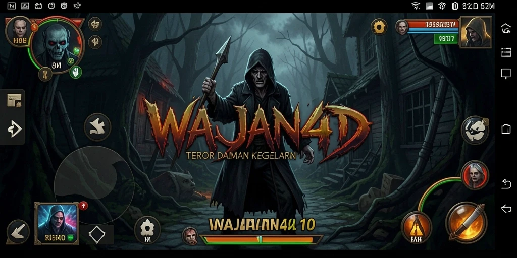 Tampilan gameplay WAJAN4D yang menegangkan dan mencekam.