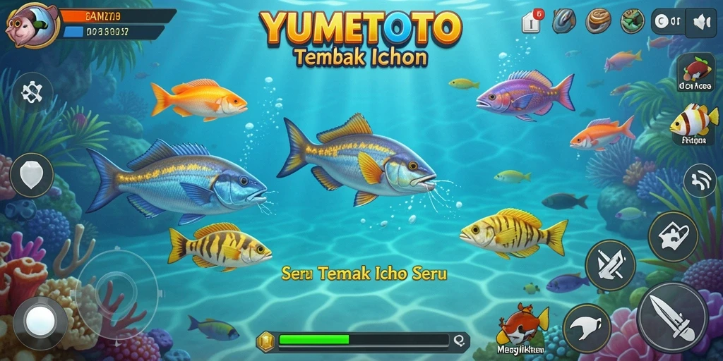 Tampilan gameplay YUMETOTO dengan aksi Tembak Ikan yang mendebarkan.