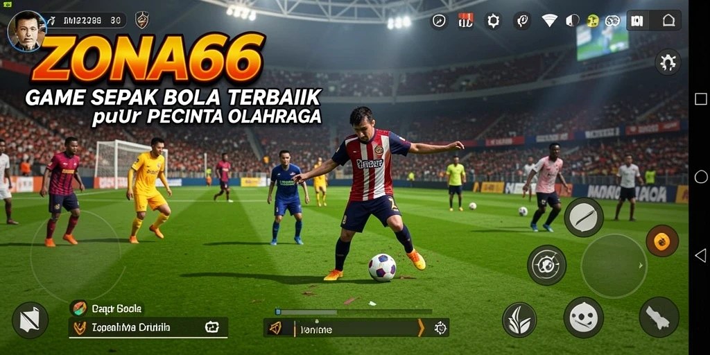 Screenshot gameplay ZONA66 menampilkan aksi seru di lapangan.